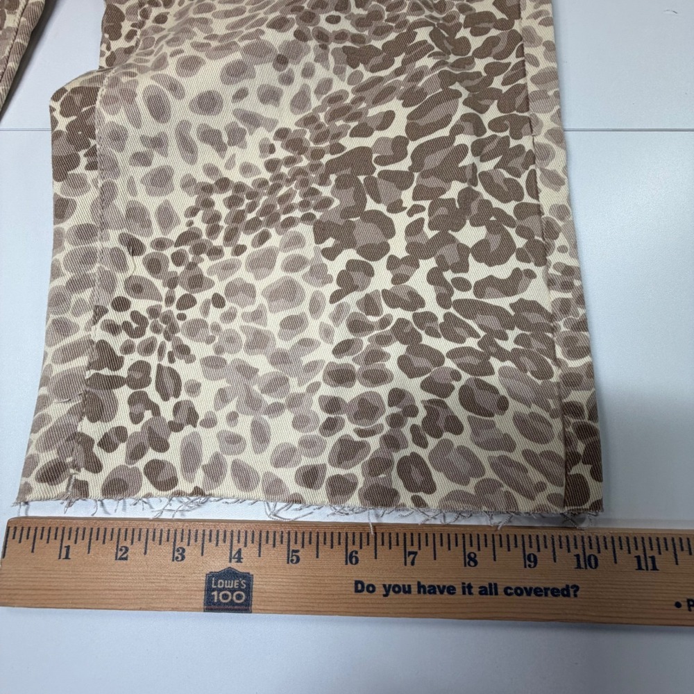 OAT New York High Rise Wide Leg Women 6/28 Tan Leopard Print Denim Jeans Party - Picture 14 of 14